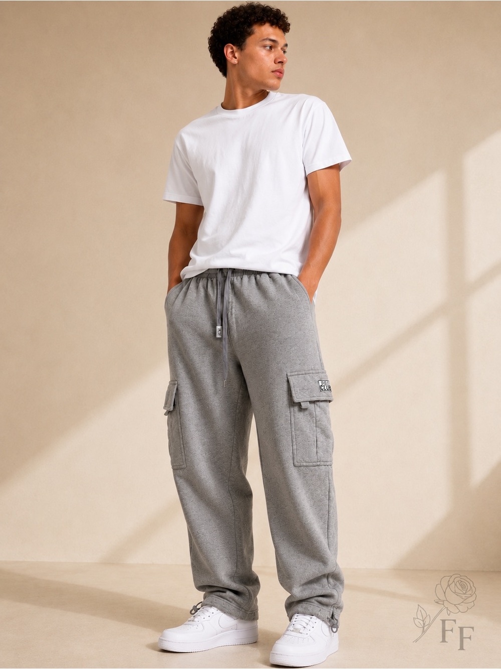 Pro Club Heavyweight Cargo Sweatpants Gray Fleece Joggers Men’s Small Streetwear